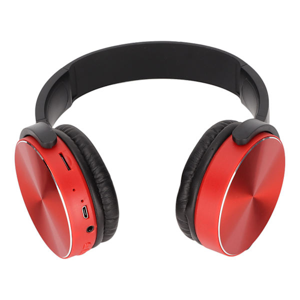 450BT Bluetooth-headset med subwoofer, justerbar, multifunksjonelt trådløst kort spillheadset for spill, rødt