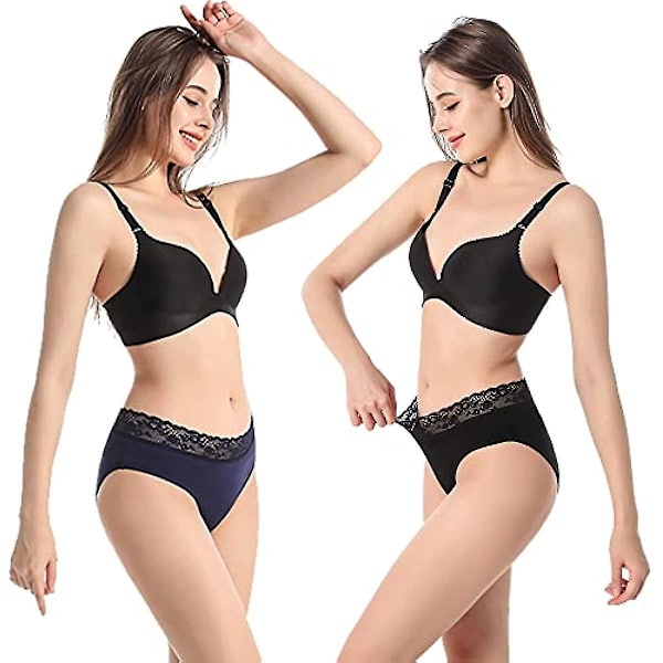 Bomullsblonde Livvidde Full Briefs - 2stk Pakke XL Mørkeblå