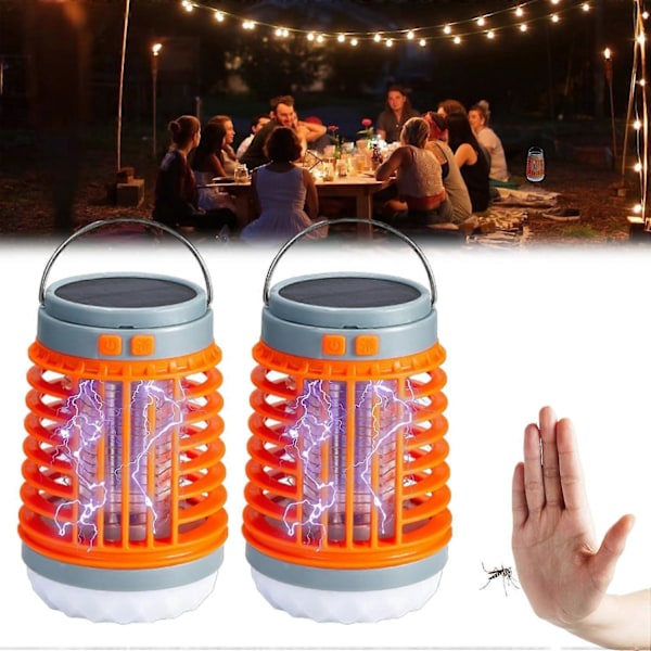 2024 Ny Utomhus Vattentät Mygglampa, Portabel 3 i 1 Trådlös Mygglampa, Lämplig för Hemträdgård, Camping, Picknick zd EQ 2st orange färg