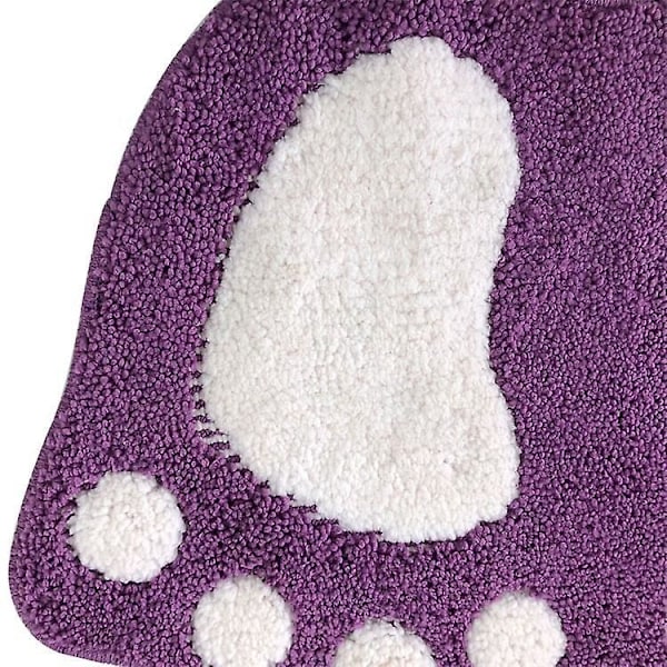Lila Polyester Badrumsmatta med Stora Fotsteg Design, 40 X 60 Cm