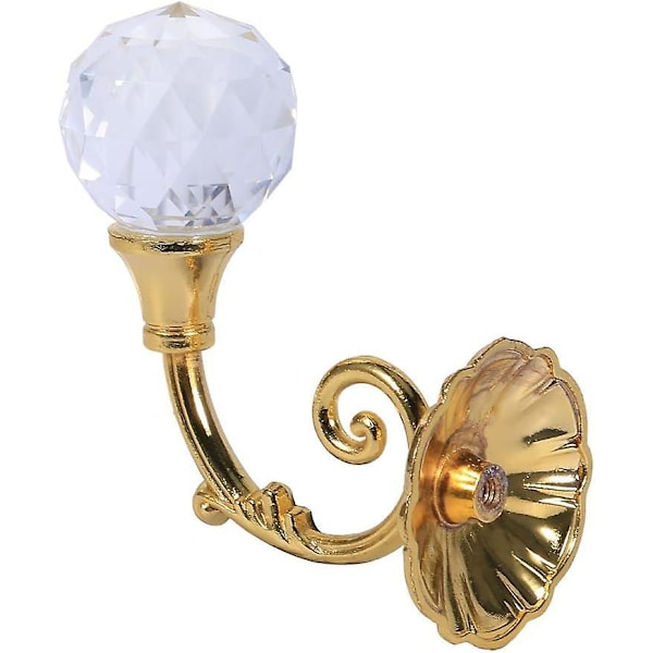 Metal Krystal Glas Gardin Holdback Væg Vindue Draperi Tieback Kroge Hænger Holder 4 (pakke med 2) (Guld)