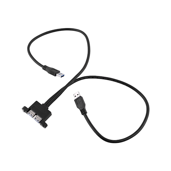 Combo kaksois USB 3.0 uros-naaras jatkokaapeli ruuviliitäntäpaneelireikillä