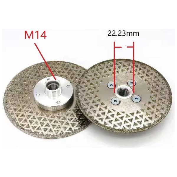 Diamantskære- og slibeskive 115 mm x M14 galvaniseret savklinge til sten, marmor, granitfliser