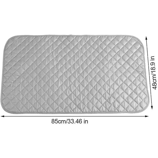 48 x 85 cm Strykbräda Strykfilt Matta, Grå Quiltad Tvättmatta, Värmebeständig Pad för Tvättmaskin Torktumlare, Portabelt Alternativ till Strykbräda, 1 st