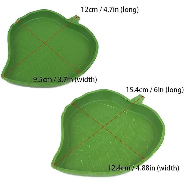 Reptilmatfat, 2 stk. Reptilmatfat, Skilpaddematboller, Reptilfat, Bladformede Reptilmatboller, Bladformede Reptilboller, Reptilfat, 2 størrelser