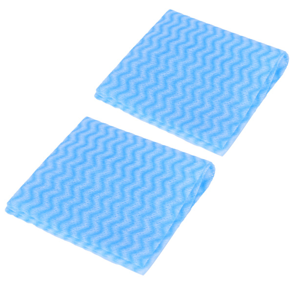 2-pack engångsduk i non-woven för disk, köksrengöring, torkduk (blå)
