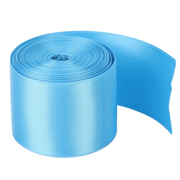 Dubbelsidig satinbandrulle 5m/16,4ft längd 38mm/1,5in bredd DIY polyester presentförpackningsband för hantverk hårprydnader himmelsblå