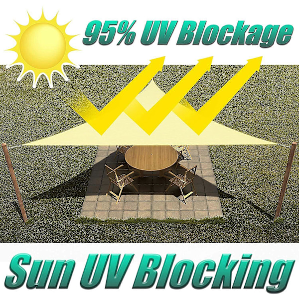 3 x 3 Metrin Kolmionmuotoinen Varjopurje Kangaskatos - UV-kestävä, Ulkokäyttöön Soveltuva Piha-alueen Varjokangas (Beige)
