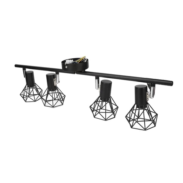 LED 4-Lamps Track Lighting Kit, flexibelt roterbart lamphuvud, takspotlight för kök, sovrum, restauranger