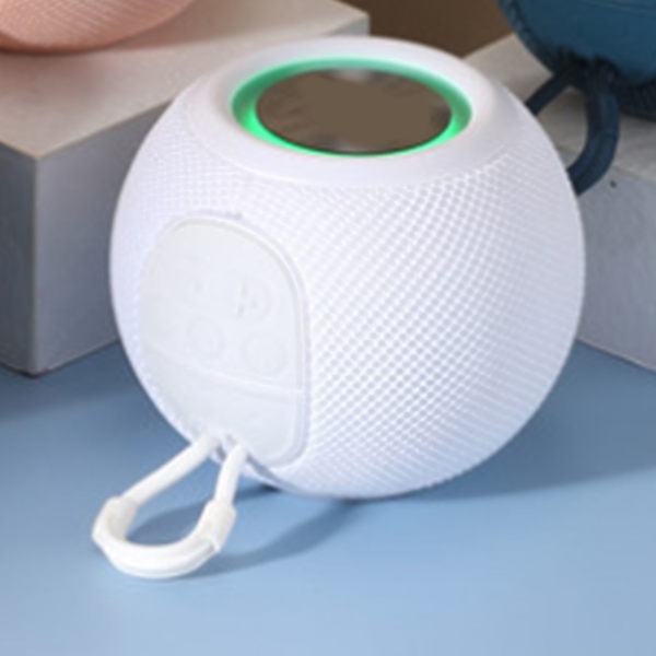 Bluetooth trådlös minihögtalare, bärbar tyghögtalare, laddningsbar högtalare för hem, sovsal, fest, vit