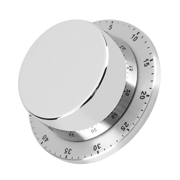 Manuell Mekanisk Kökstimer med Magnetisk Bas Nedräkning Matlagning Bakning Tidsverktyg Silver