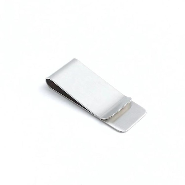 Minimalistisk Pengeclips Tegnebog i Rustfrit Stål Super Tynd Holdbar Kort Holder Sølv