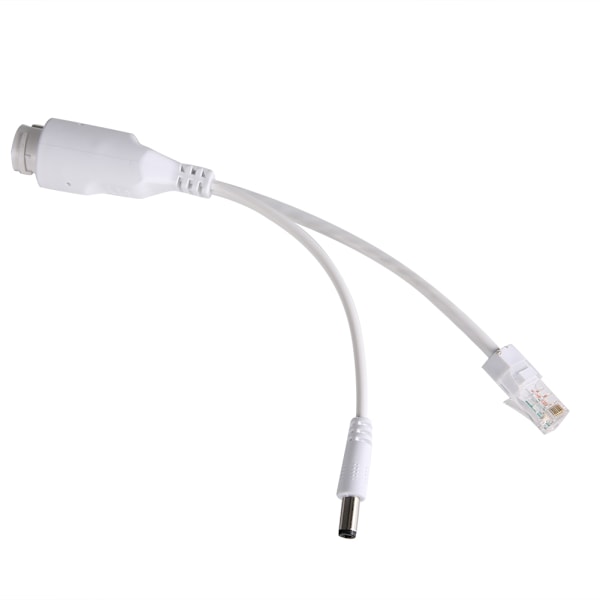 24V vandtæt IP-kamera Power Over Ethernet Adapter POE Kabel Splitter Injector White