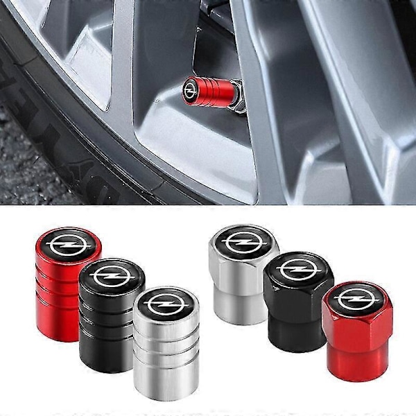 4 stk. Bilhjul Dækventil Hætter Støvtilbehør i Aluminium Legering Til Opel Opc Corsa Astra Insignia Mokka Grandland Vectra Zafira Zekai A rød Til Opel