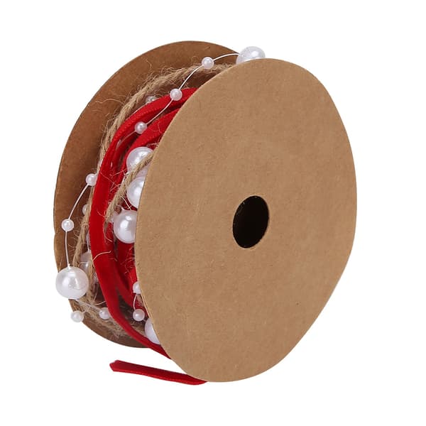 2 Yard/1,8 m Smukt indpakningsperlebånd DIY julepynt dekorationsmateriale