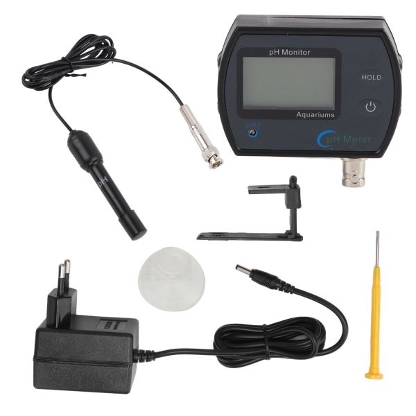 PH-meter LCD-storskærm med baggrundsbelysning Vandkvalitetstester Ledningsevne PH-meter Tester EU-stik 230-240V