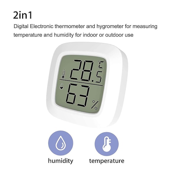Smart Trådløs Termometer Hygrometer med E-Ink Display og App-notifikationer