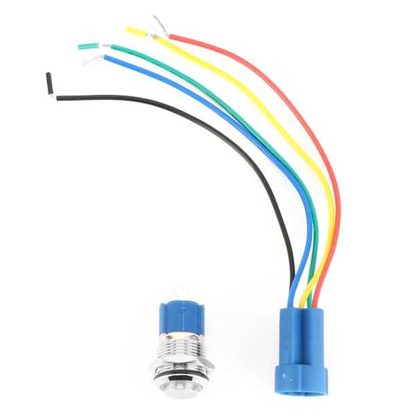 12V 0,6 tuuman LED-valon painonappi, itselukittuva, itseasettuva, vedenpitävä kytkinvalonappi, valkoinen valo