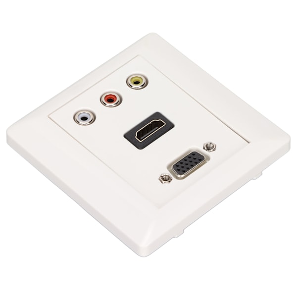 HD Multimedia Interface 3RCA VGA vägguttag 4K hög upplösning 3 i 1 multimediapanel för hemmakontor