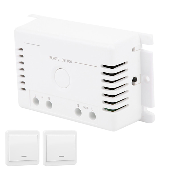 433MHz trådløs kontakt fjernbetjening Dobbelt kontrolpanel relæsender AC85‑250V
