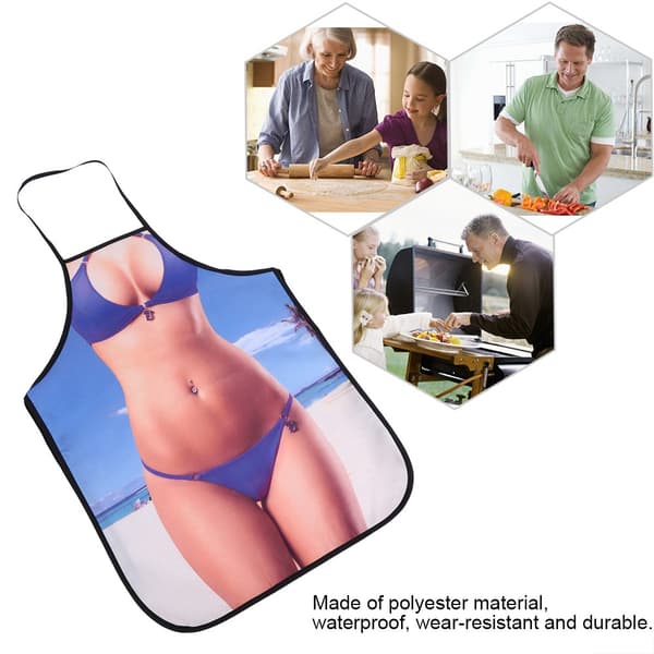 3D Morsomt Forkle Sexy Mann Kvinne Forkle Vanntett Forkle (Bikini Kvinne)