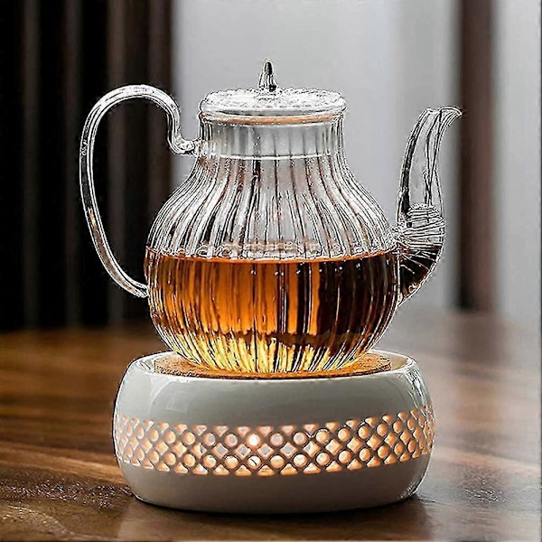 Keramisk tekandevarmer, tekandevarmer med korkpude, perfekt kompatibel med glastekander og keramiske tekander