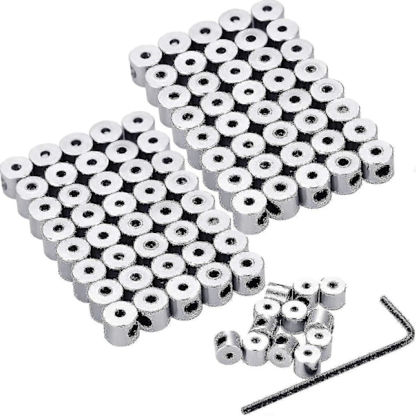 100 Stycken Nålhållare Nållås Nålryggar Låsande Lås Med Skiftnyckel, 6 X 5 Mm