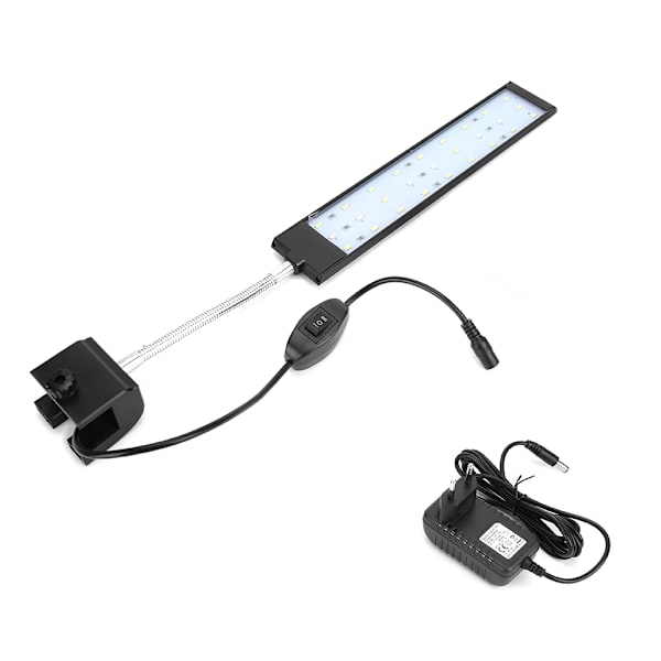 10W LED-klemmelampe til akvarium med 27 LED'er, høj lysstyrke, klemmeakvarielampe, 100-240VEU-stik 100-240V