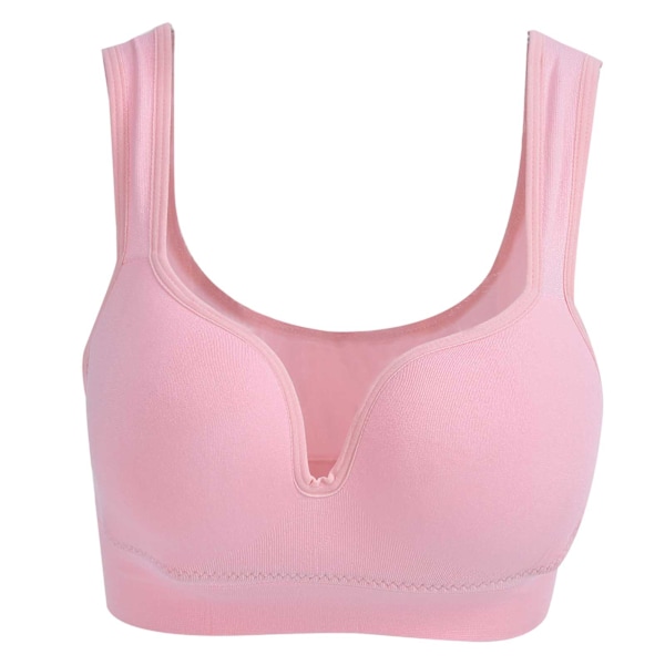 Bekväm stödbehå för kvinnor, hel täckning, trådlös sovbehå, amningsbehå, rosa, XL