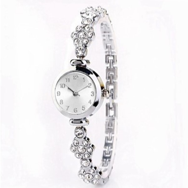Kvinner Alloy Watch Fasjonable Elegant Rhinestones Band Watch for Office Work Business Trip