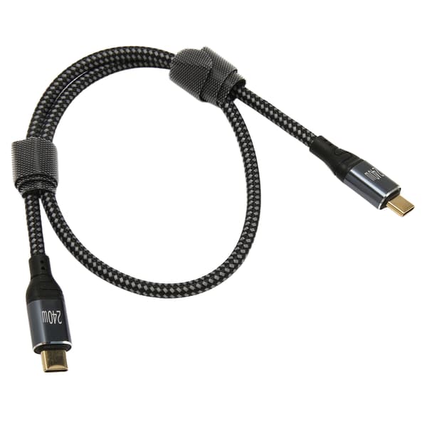 USB C til USB C Kabel 1.6ft Han til Han PD240W PD3.1 E Mark Chip Nylon Type C Opladningskabel til Laptop Telefon Tablet