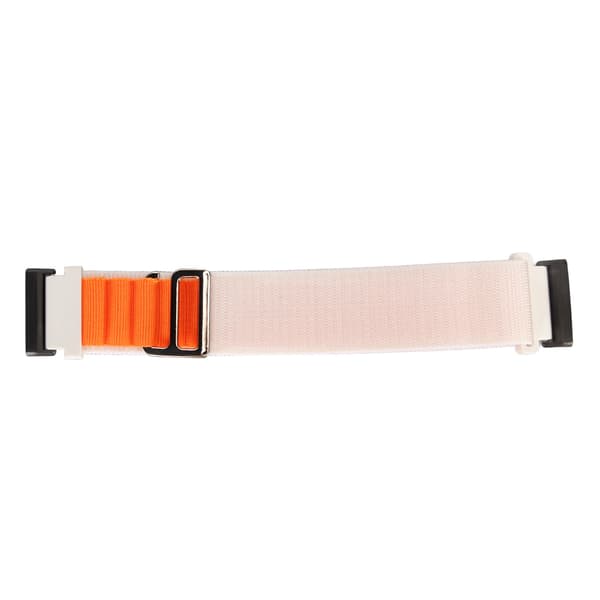 Strækbar vævet nylon Smartwatch-rem erstatningstilbehør, passer til Fitbit Versa 4 3 Sense 2 Hvid og Orange