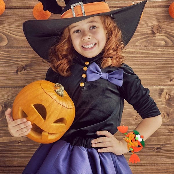 2 stk. Gresskar Slap Armbånd Halloween Dekorasjoner for Barn (Oransje) Halloween Leker for Barn