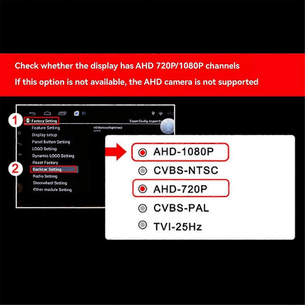 AHD 1080P Dynamisk Backkamera med Trajektorlinjer