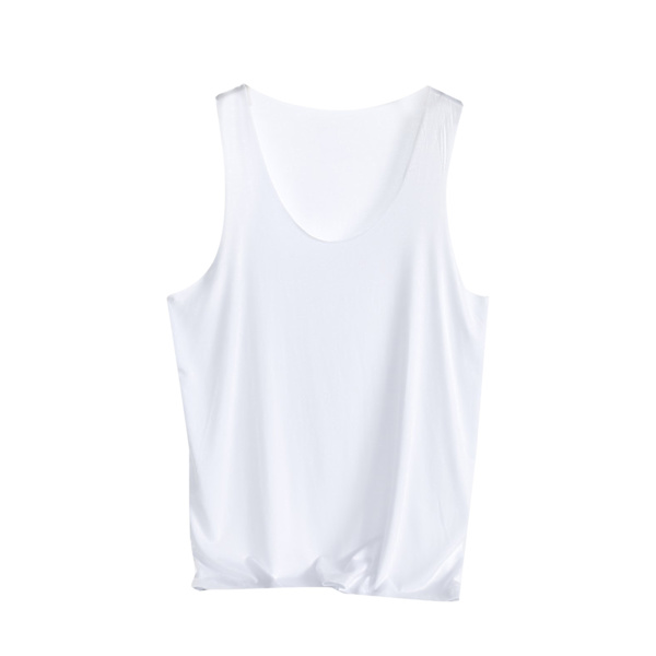 Herr Ärmlös Skjorta Sömlös Design Bred Axel Mjuk Andningsbar Snygg Hudvänlig Herr Tank Top för Sport Vit L