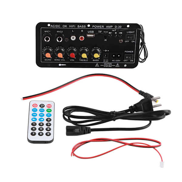 10in Bluetooth Stereo Subwoofer Forsterkerkort Dobbel Mikrofoninngang 220V for Hjemmekino DIY-høyttalere