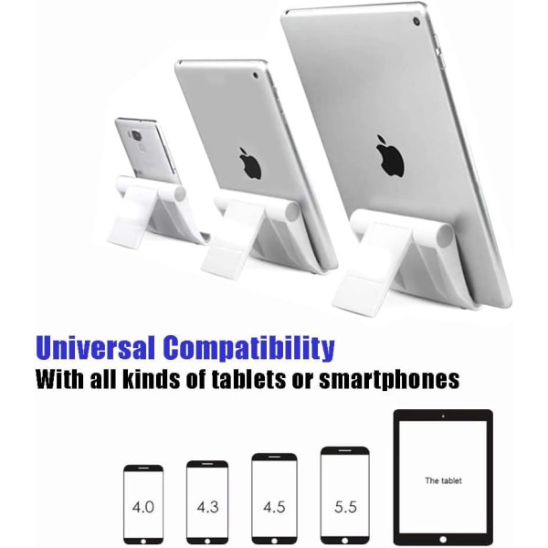 2 stk-Sort bærbar bordtelefonholder 360° foldbar telefonstativ Justerbar smartphoneholder til iPhone og Android-telefon