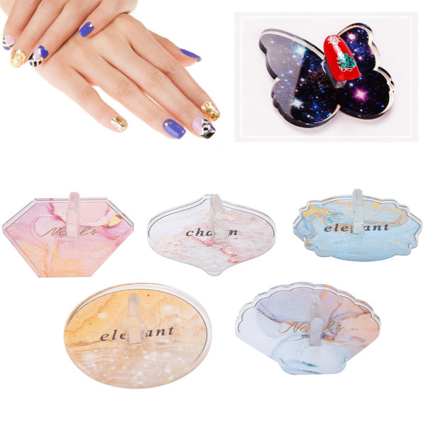 5 stk Akryl falske neglespisser Displaystativ Nail Art Practice Fingerholder Viser verktøy