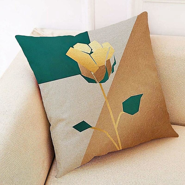 Sett med 4 Putetrekk, 45 x 45 cm Sofaputevar Bomull og Lin Putetrekk, Dekorative Putetrekk til Sofaseng Bil,