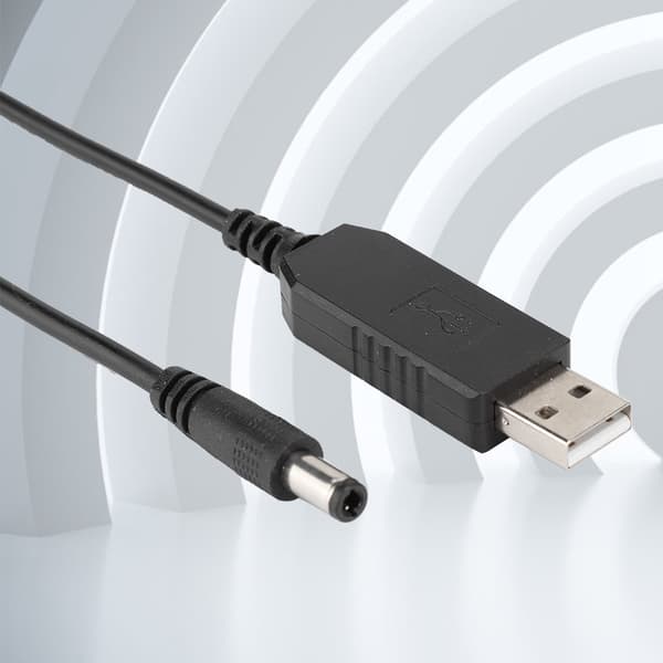 USB til 5.5MM x 2.1MM grensesnitt 5V til 12V Boost-kabel for bordlamper / rutere / modemer