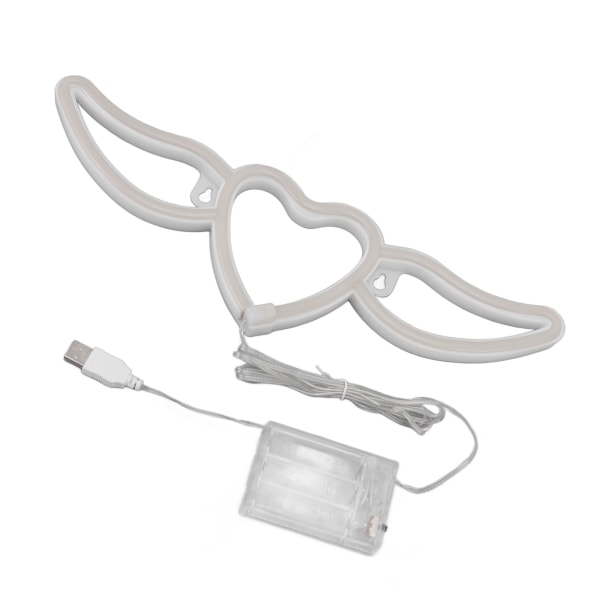 LED Neon Lys Hjerteformet Vingeform Neon Vegglampe for Restauranter Barer Festdekorasjoner