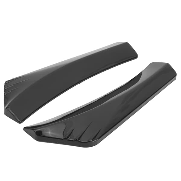 2 stk. blank svart støtfangerleppe diffuser splitter omslagsvinkel ripebeskytter universell for bil
