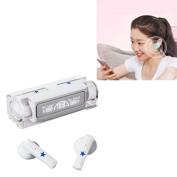Bluetooth-hörlurar Cartoon Design Brusreducering Trådlösa Bluetooth-hörlurar Hörlurar för IOS för Android Vit