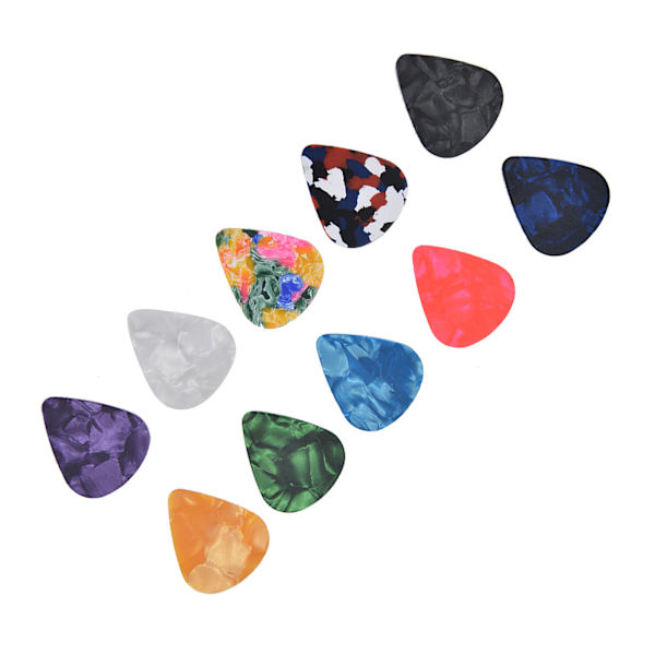 10 kpl Guitar Picks Boost Bass Kannettava värikäs Retro Cosmic Star Sky kuviollinen kitaravalinta bassolle Banjo Ukulele 0,96 mm musta laatikko