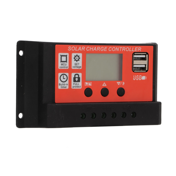 PWM Auto Solar Charge Controller LCD Display Dual USB Solar Panel Regulator 12V/24V60A