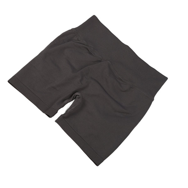 Kvinnor Hög midja Höftlyft Yoga Shorts Mjuk Elastisk Gym Löp Magkontroll Träningsshorts Blå Grå L