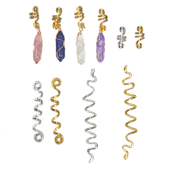 150 ST Hår Dreadlock Smycken Retro Legering Spring Silver Moon Hårmanschetter Spolar för Dreadlock Tillbehör