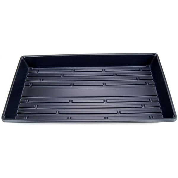Sæt med 5 holdbare sorte plastbakker (uden drænhuller) 54 cm x 28 cm - Blomster, frøplanter