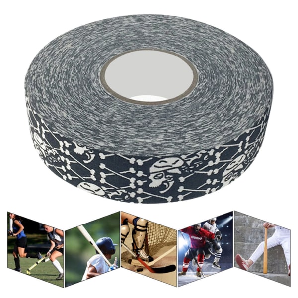 2,5 cm x 25 m Hockey Beskyttende Tape Sport Badminton Stang Pads Hockey Stick Tapes Menneskelig skjelett