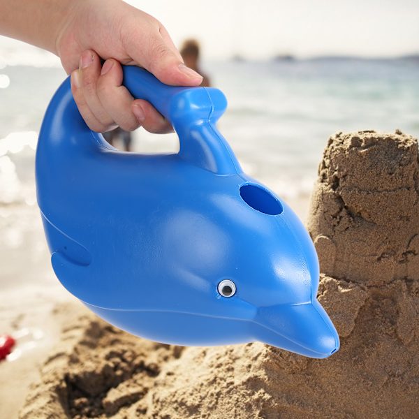 1200ml udendørs børn plastik tegneseriedyr vandkande Strandlegetøj Havearbejde Drys PotBlue Dolphin